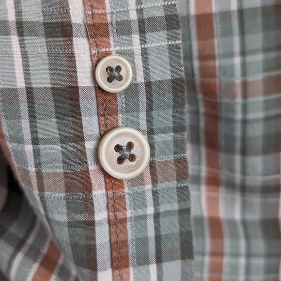 G.H.Bass & Co.* Men's Short Sleeve Button Down Curved Hem Chest Pocket Shirt~ XL - Picture 11 of 12